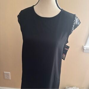 NEW MOSSIMO BLACK  SHEATH DRESS WITH SEQUIN DETAIL ON SHOULDER X Small